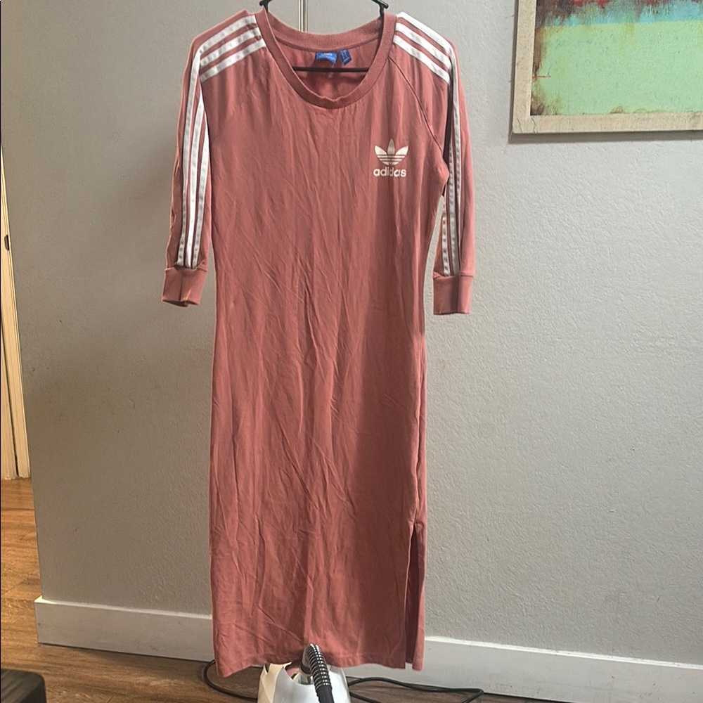 Adidas Pink Raglan 3/4 Sleeve Athletic Dress